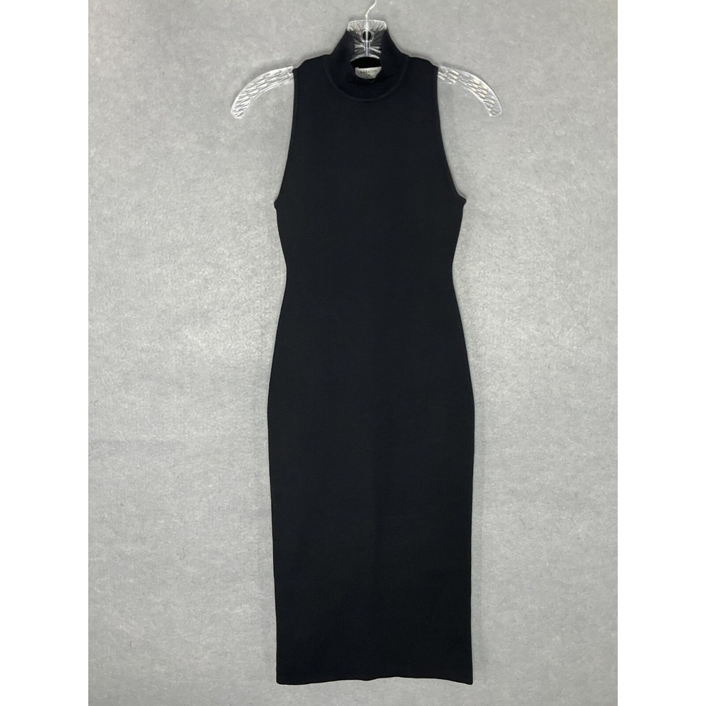 Aritzia Babaton Black Sleeveless Midi Turtleneck Dress